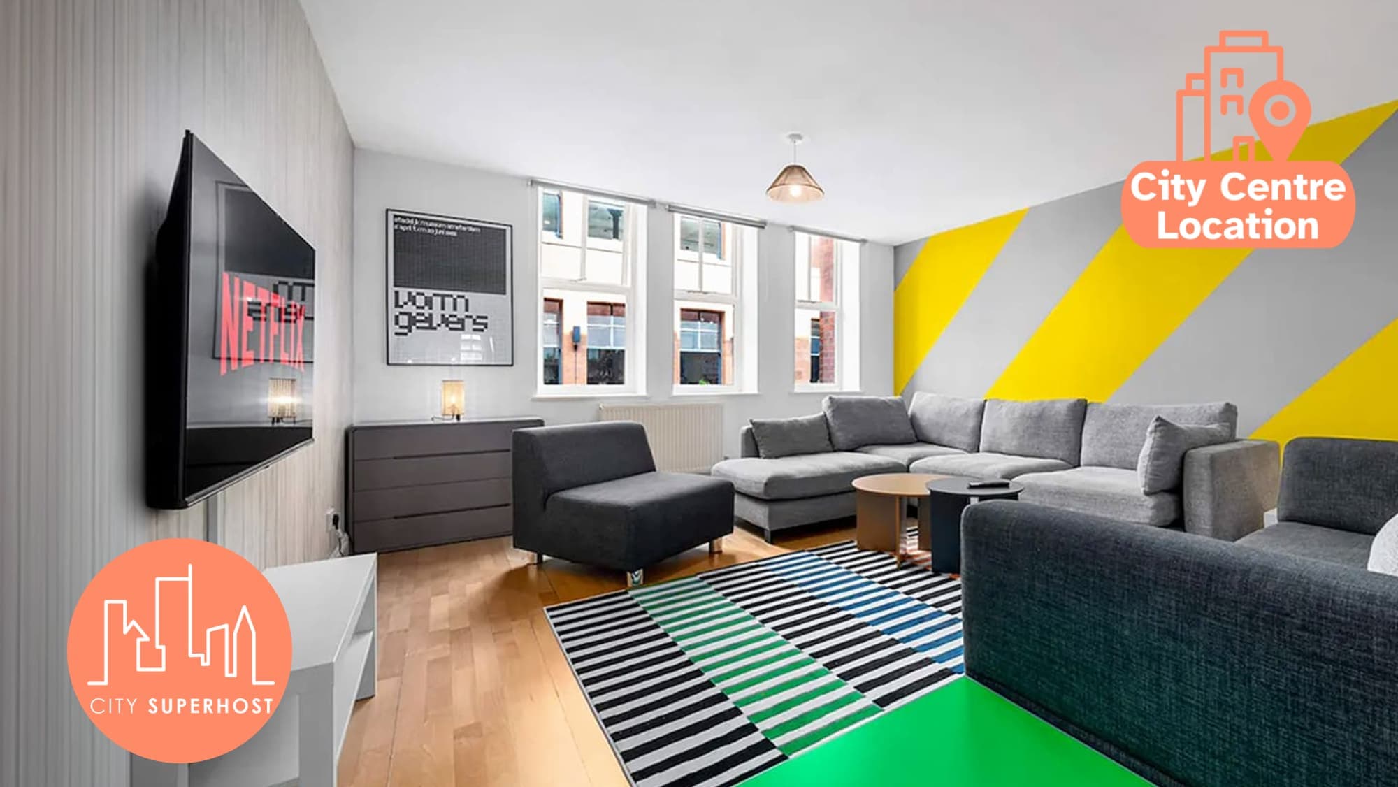 3 Bed Canal St Flat | Sleeps 9 | City Centre