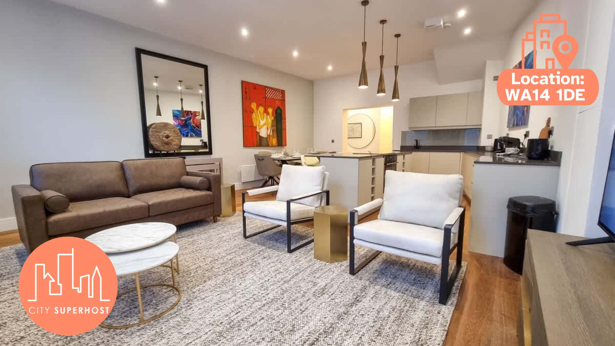 Altrincham Centre Flat | 2 Baths | Sleeps 6
